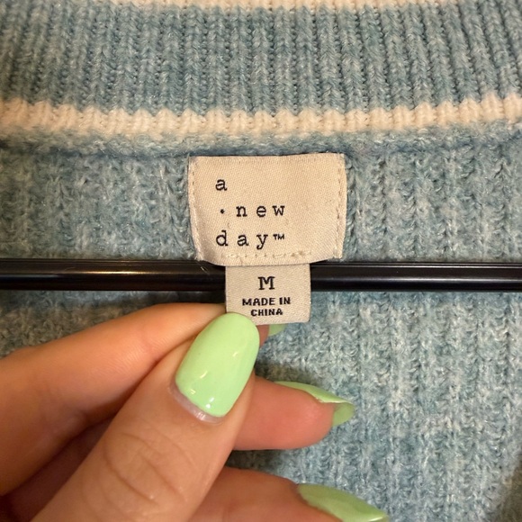 a new day Blue and Cream Cardigan Sweater - Picture 2 of 3